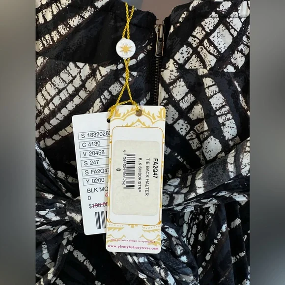 NWT Anthropologie Plenty - Tracy Reese Black White Printed Tiered Dress - Picture 7 of 7